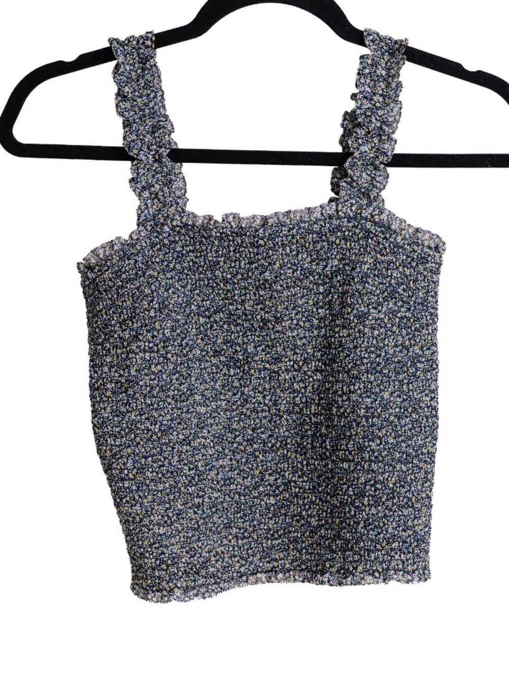 Abercrombie and Fitch blue floral crop top.